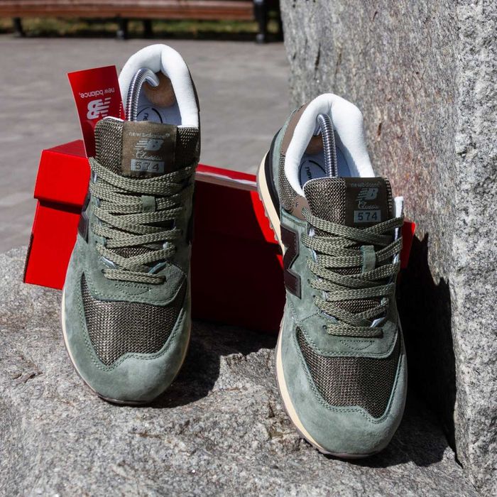 (1494) Чоловічі Кросівки New Balance 574 хакі зелені (41, 44, 45)