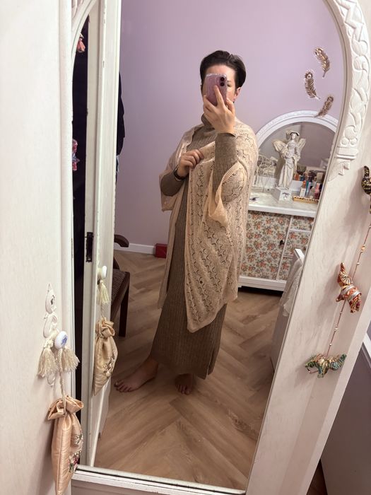 Kardigan wdzianko narzutka H&M 44 z moherem
