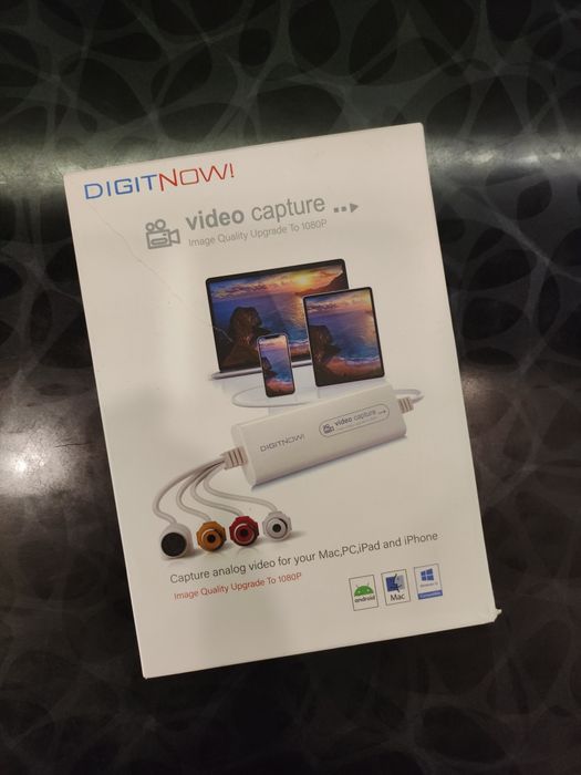 Адаптер оцифровки відео DIGITNOW! Full HD 1080p — перехідник з тюльпанів RCA на USB для оцифровування касет VHS/VCR на комп'ютер і смартфон