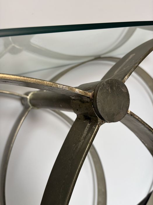 Consola/Aparador de Design Area em Metal Dourado e Vidro – 120 cm