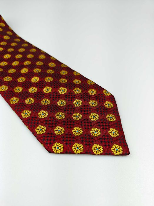 Gianni Versace czerwony jedwabny krawat wrz25