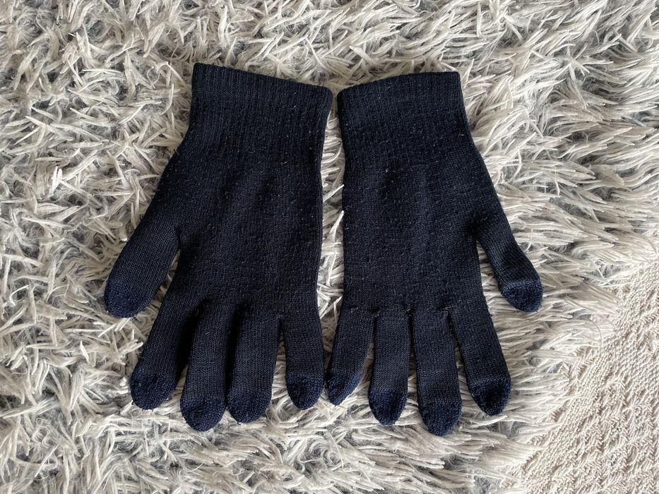 Granatowe rękawiczki dotykowe do telefonu smartfona unisex gloves