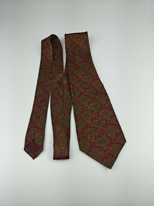 Calabrese bordowy jedwabny krawat paisley wrz231