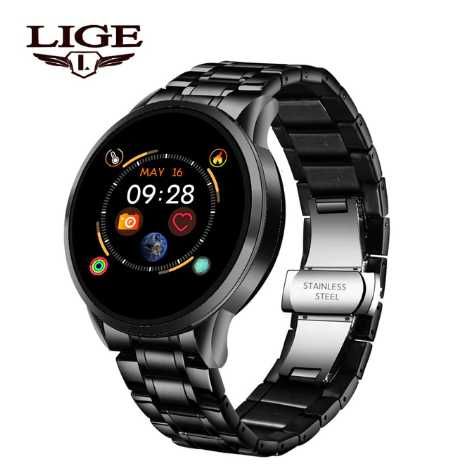 Smartwatch Lige . Metal . Cor Cinza e Preto . 2021