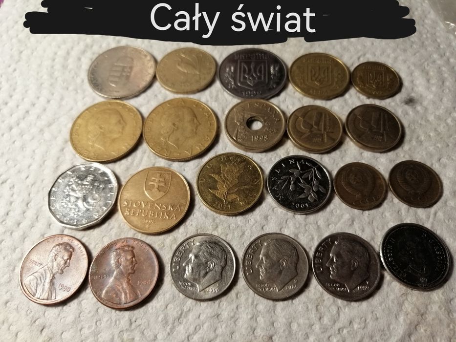 Różne monety ze świata