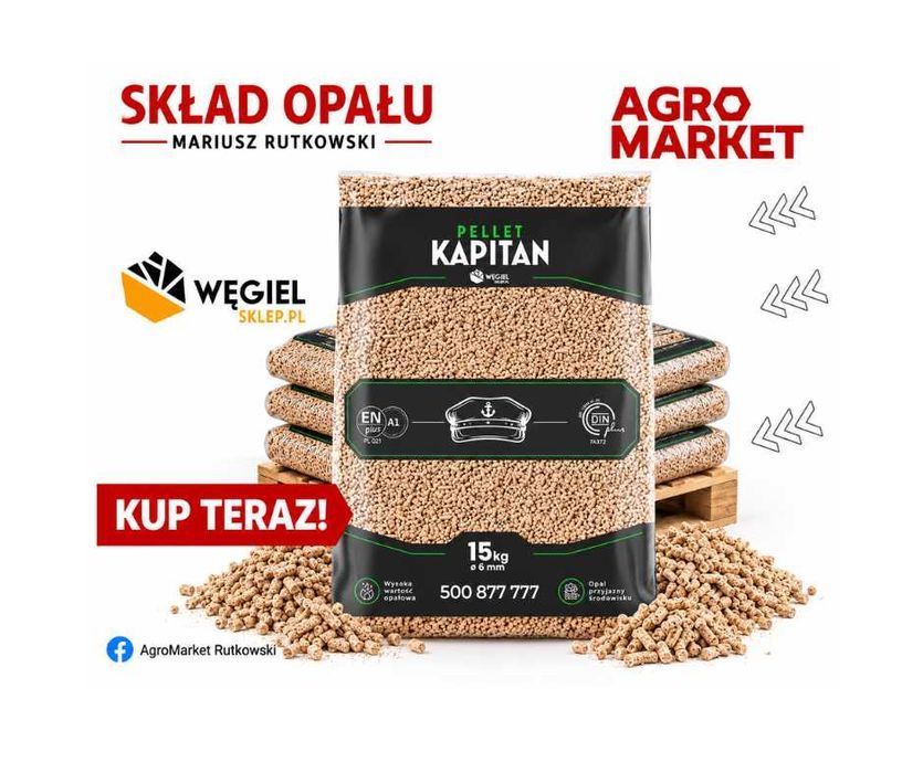 Pellet Pelet KAPITAN 975 kg | certyfikowany pellet drzewny | 6mm