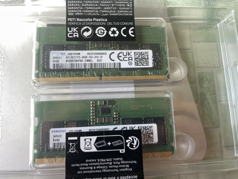 Пара модулів пам'яті DDR5 8GB 5600 Samsung SODIMM (M425R1GB4PB0-CWMOL)