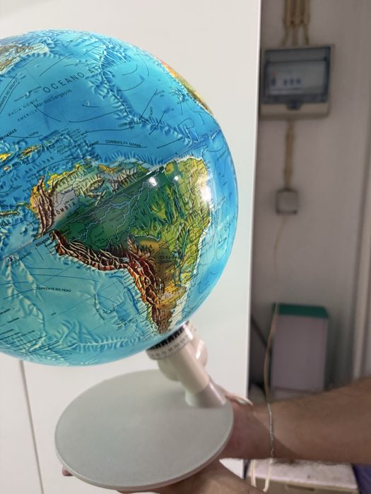 Globo terrestre iluminado com base - Excelente estado