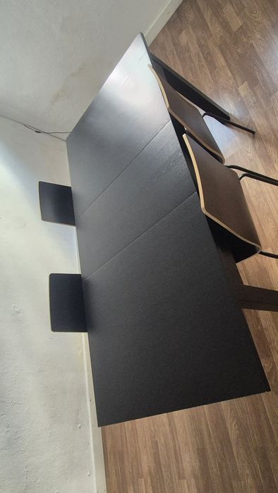 Mesa preta extensivel Ikea 200×80 para cozinha/sala/escritorio