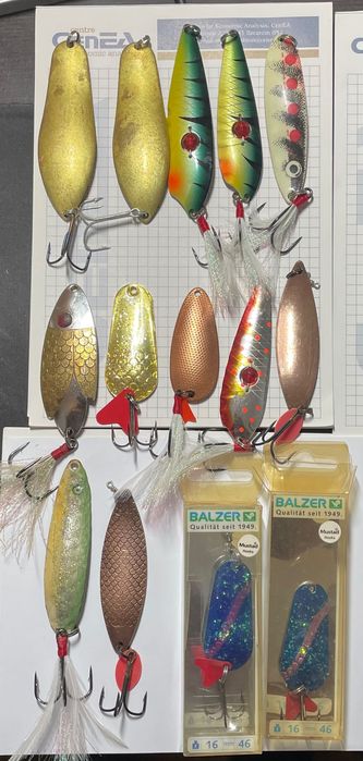 Wahadłówki, zestaw przynęt, Kuusamo Daiwa Betę na szczupaka, troć, sandacz  błystki, stare ZSRR nie Salmo Rapala Westin Savage Gear Slider Skinner