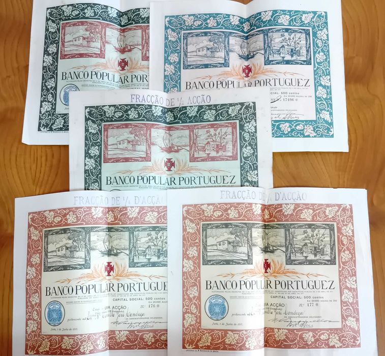 Ações do antigo Banco Popular Portuguez