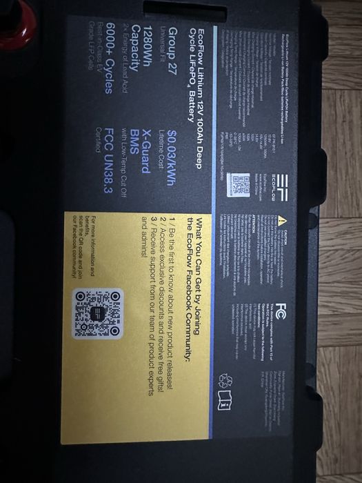 Lifepo4 аккумулятор Ecoflow 12v 100A