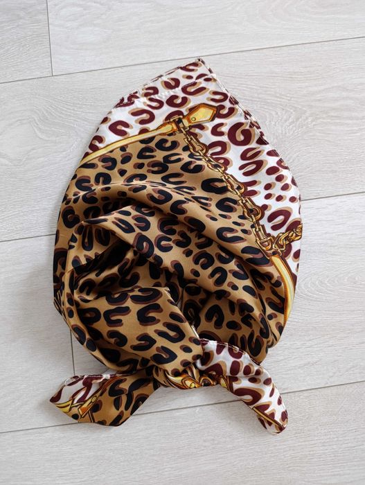 Apaszka brąz beż panterka fashion tygrysia