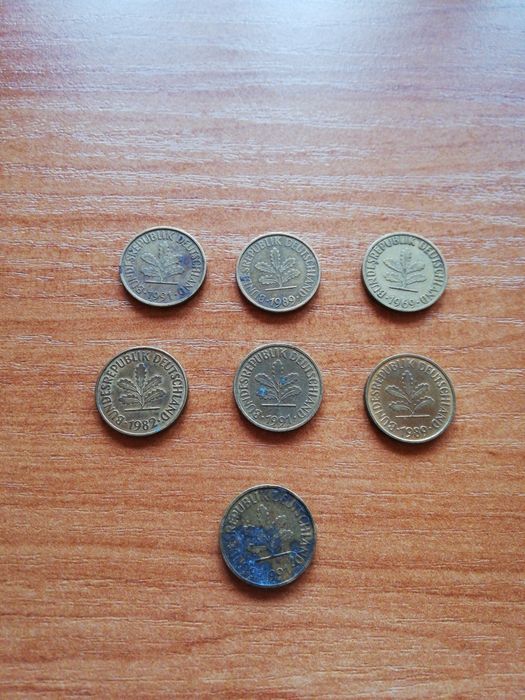 Moneta 5 pfennig 1969/91(7sztuk)