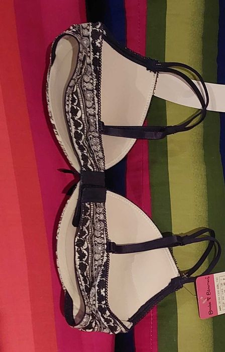 Бюстгалтер м'який 70В Boobs bloomers синій білий