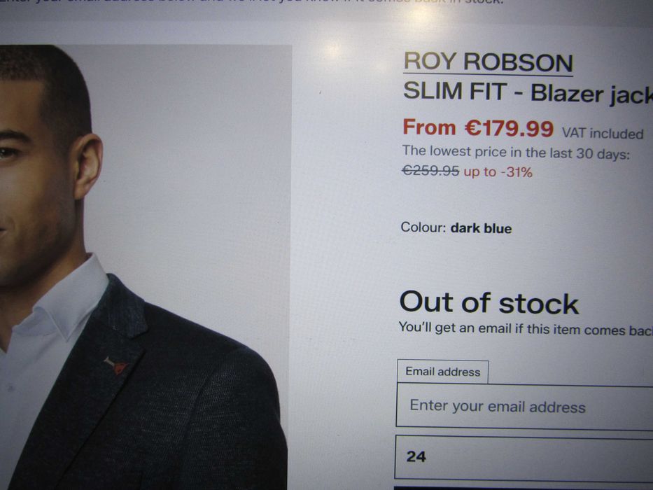 Roy Robson Jersey Slim Fit Blazer jacket - dark blue чоловічий піджак