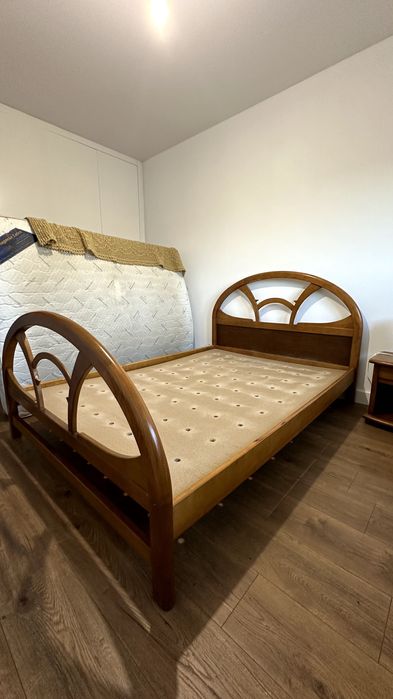 Cama de casal em madeira maciça 200x130 + opção de colchão
