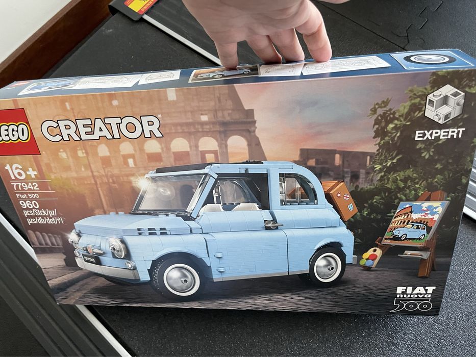 Lego Fiat500 azul selado em caixa
