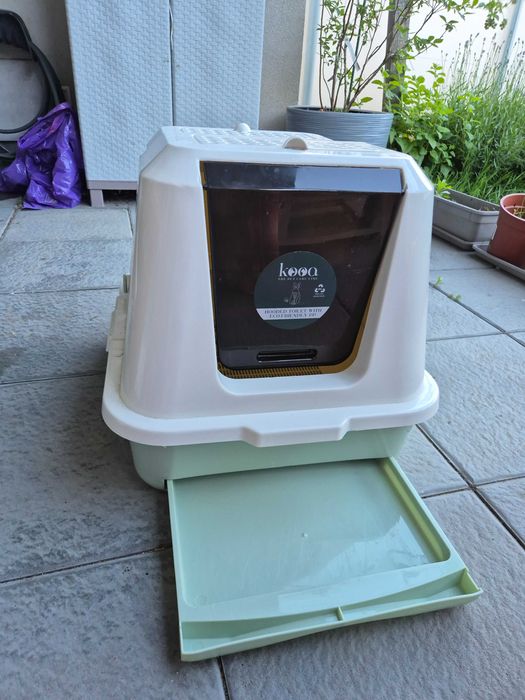 Kryta kuweta kooa z szufladą i sitem (Eco-Friendly)