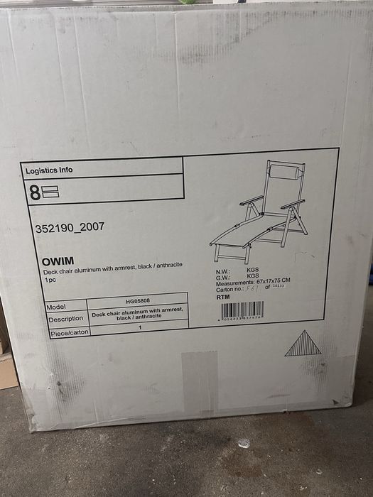 Leżak ogrodowy z zagłówkiem NOWY