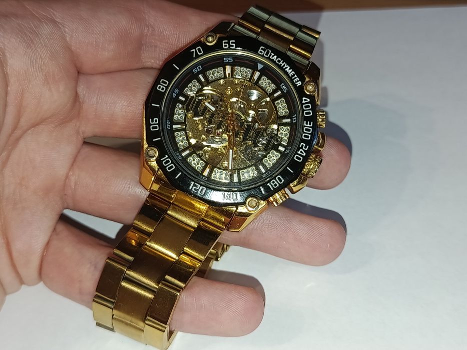 Годинник наручний T-Winner 8186 Gold-White Steel