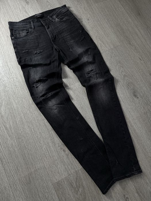 Bershka Slim Fit Skinny Ripped Faded Jeans Black Джинсы Бершка Слим Фит Скинни Фейдед Черные Drip Drill Amiri Purple Brand Type Basic Zara Streetwear
