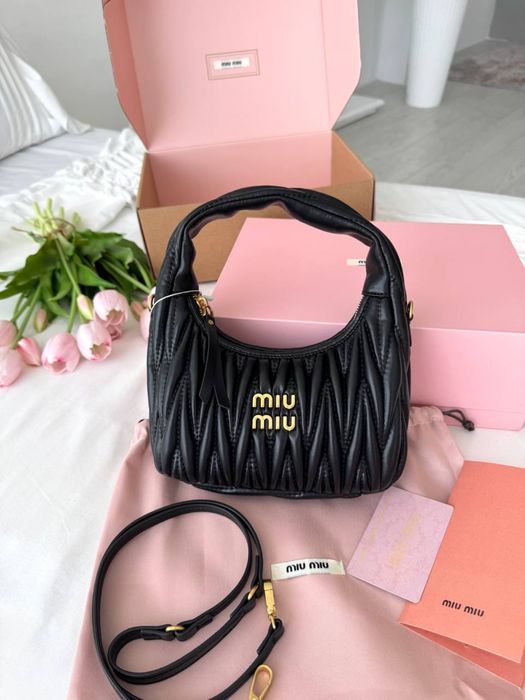 Torebka Miu Miu matelasse black nappa