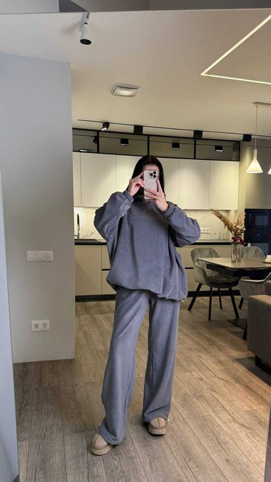 Теплий костюм оверсайз на плюші (турецький фліс)