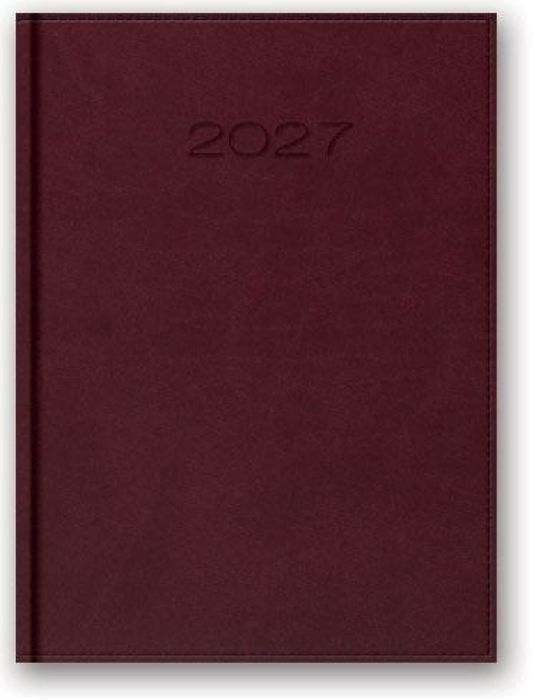 Kalendarz 2027 książkowy B5 Vivella bordowy Lucrum