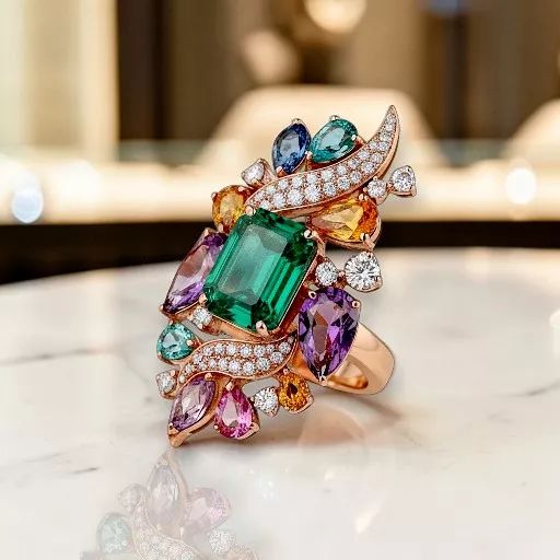 Pierścionek WOW z różowego żółtego białego złota 14k rlcrc004 Katowice