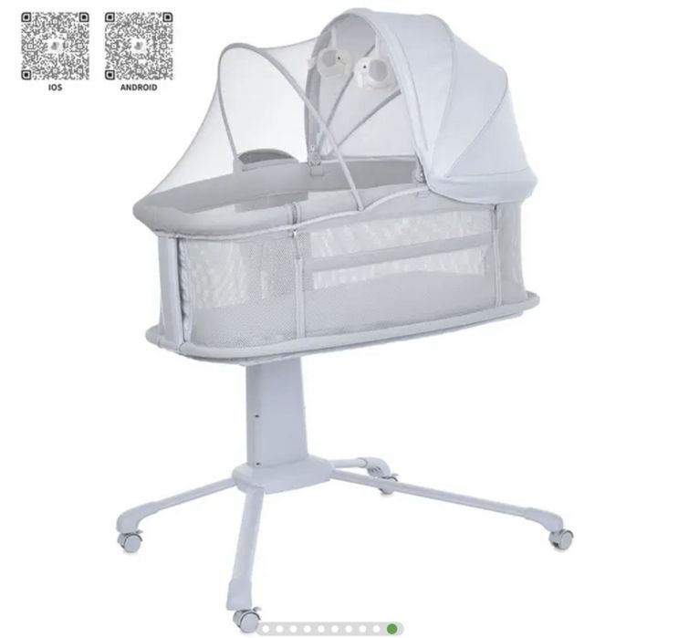 Ліжко для новонароджених 3в1 (музика, USB, таймер, москітна сітка)