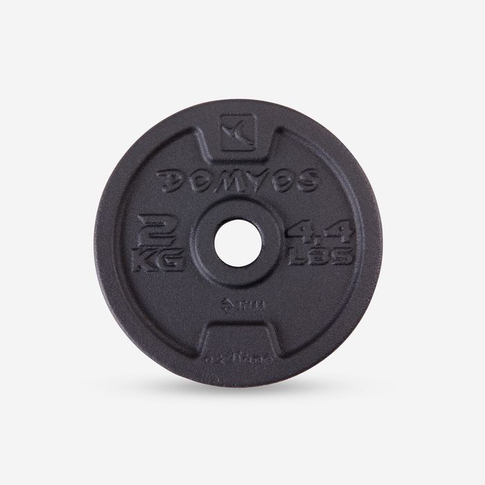 Conj. 93 kg halteres e barras musculação com disco ferro fundido