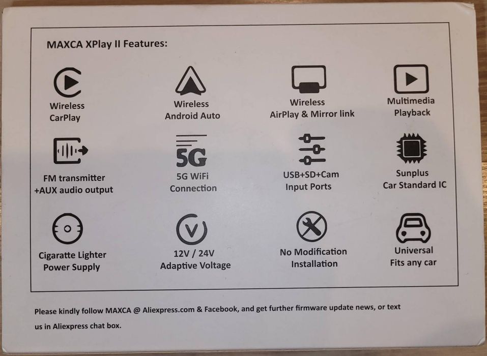 Monitor 7-calowy bezprzewodowy Android Auto, Apple CarPlay, kamera cof