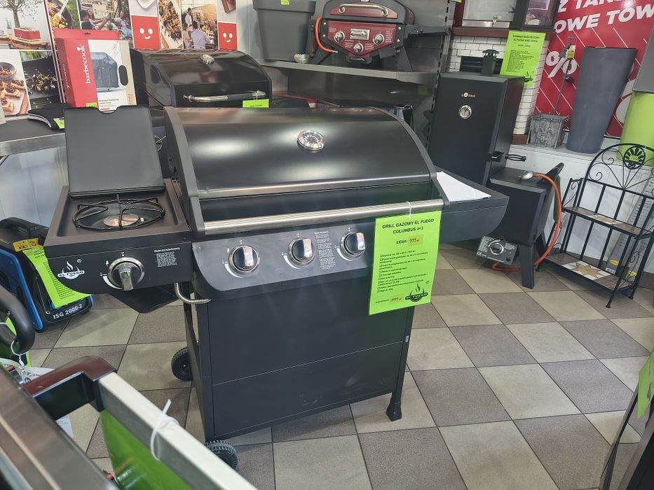DUŻY Grill Gazowy EL FUEGO COLUMBUS 4+1 15.22kW ruszt 68x41cm reduktor