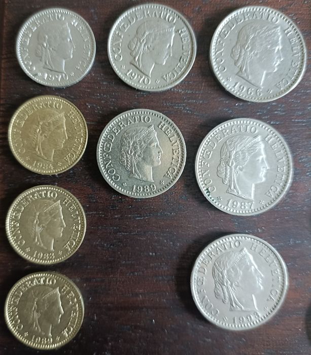 Moedas Europa. Suiça (Confederação Helvética). Franco Suíço
