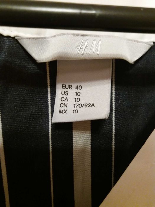 Koszula w granatowo-białe paski H&M 38 M