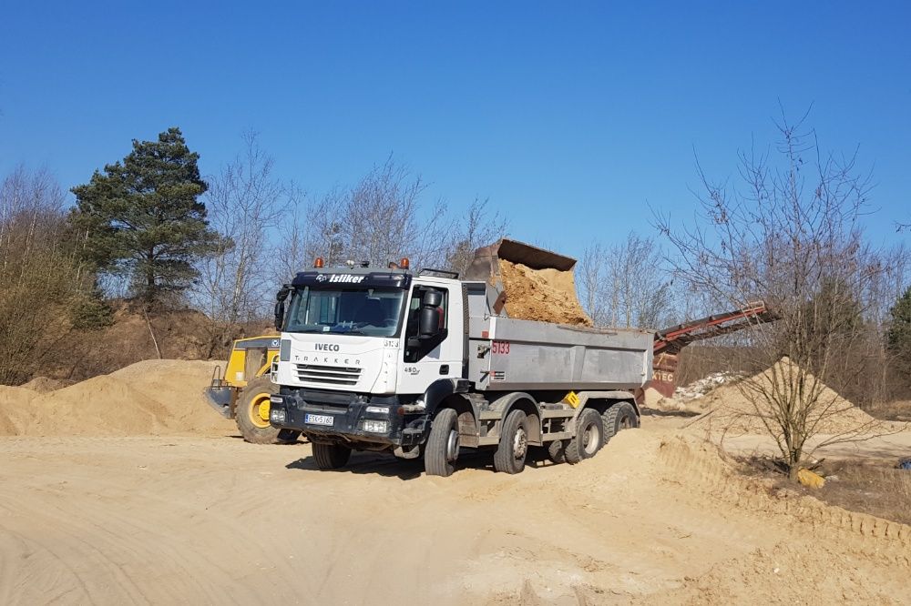Sprzedaż, transport, piach, piasek, ziemia, żwir gruz zasyp fundamenty