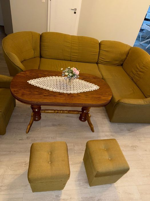 Zestaw wypoczynkowy sofa narożnik