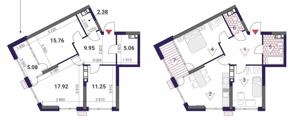 2-комнатная квартира по адресу (площадь 69 м²) - Atlanta.ua - фото 2