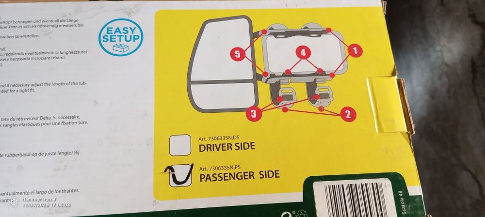 Lusterka doczepianie  komplet