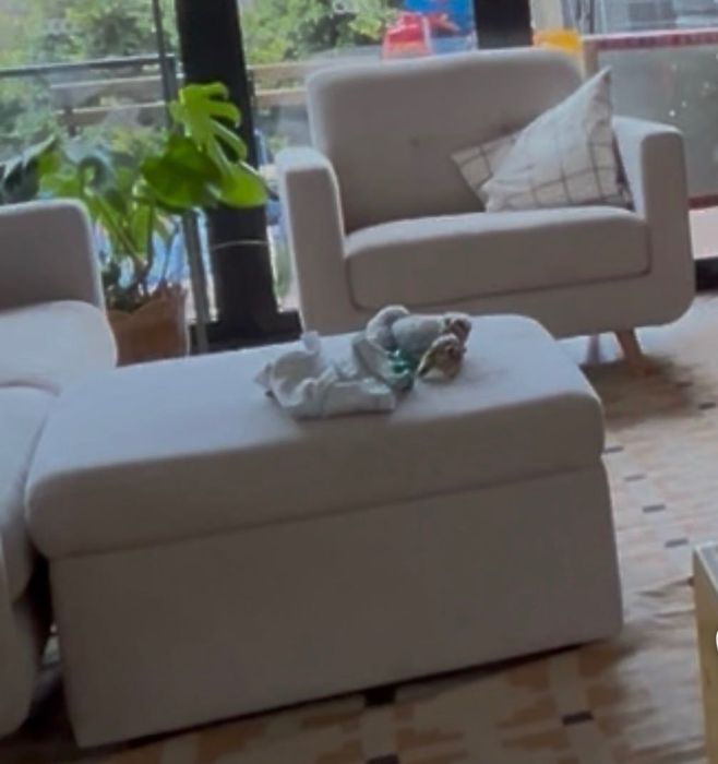 Conjunto de Sala — Sofá + Puff Baú + Poltrona