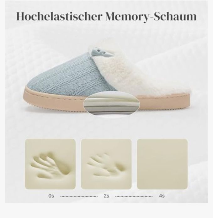 Kapcie z wkladka dopasowywująca sie do stopy