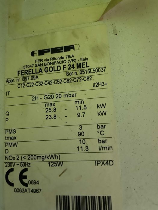 плата управления газового котла ferella gold f-24 mel