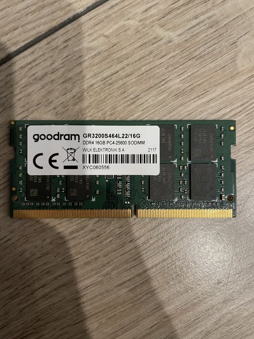 RAM Samsung/GOODRAM 1x16GB DDR4 SODIMM 3200MHz do laptopa