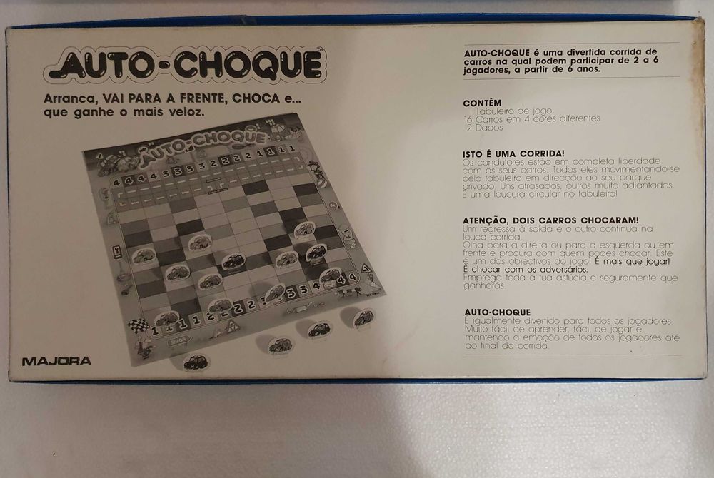 Jogo de tabuleiro vintage - AUTO CHOQUE - Majora - completo - Anos 80