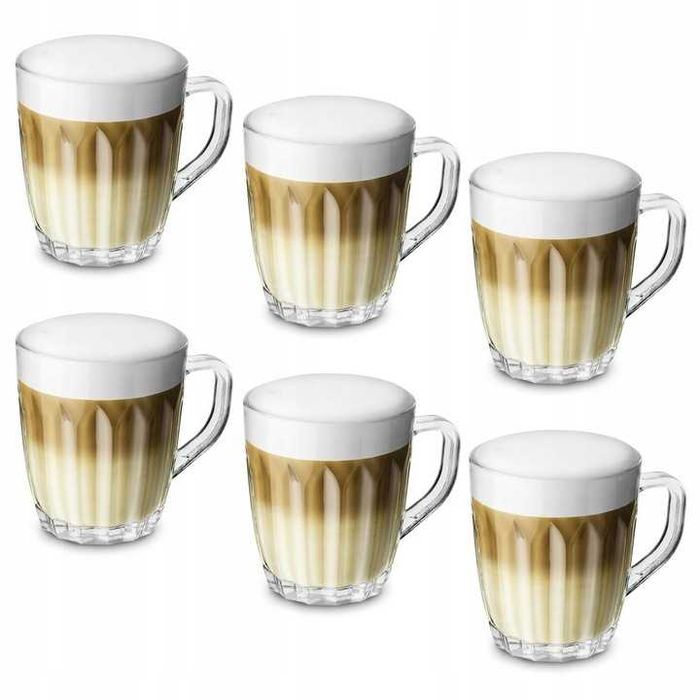 Zestaw Kubki Do Kawy 6 Szklanek Do Herbaty Z Uchem Kubki Na Herbatę