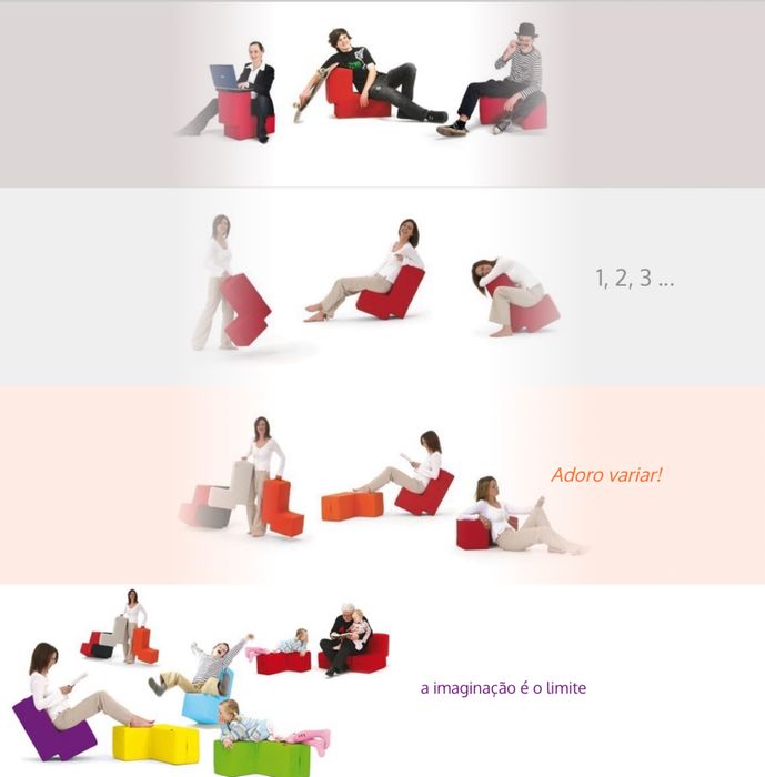 2 Puf Lummel Cinza claro novos pelo preco de um