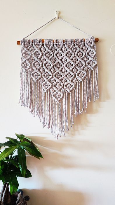 Painel de parede em macramé