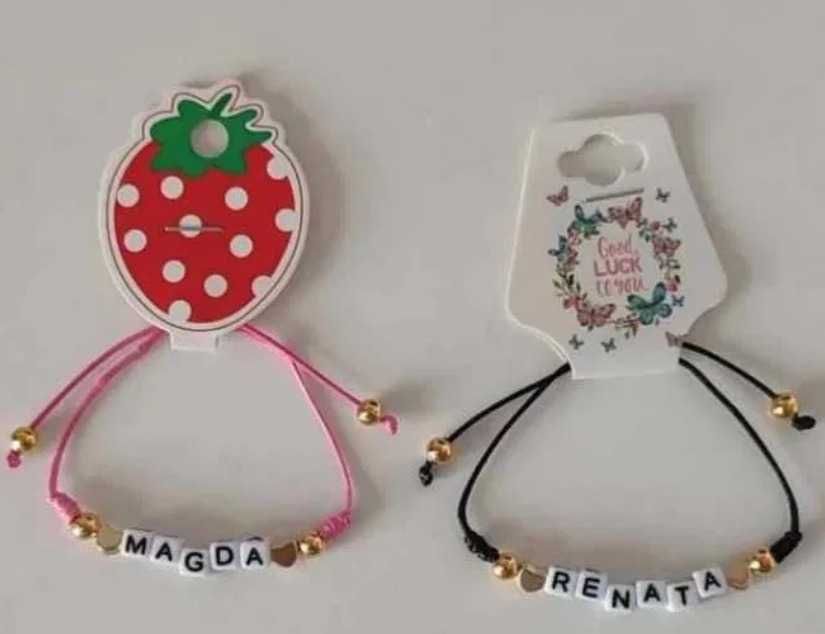 bransoletki z dowolnym napisem