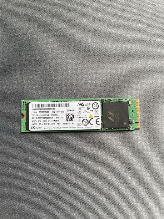 Швидкісний SSD M.2 NVMe SK hynix 256GB PCIe Gen3 x4 (2280)